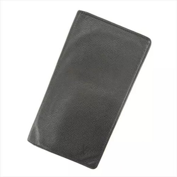 Louis Vuitton Handbags - Louis Vuitton Wallet Purse Taiga Black Taiga Leather Mens Authentic Used